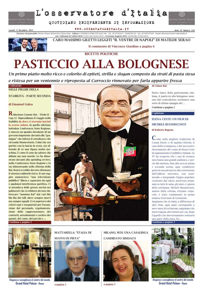 L'osservatore d'Italia edizione del 9 Novembre 2015